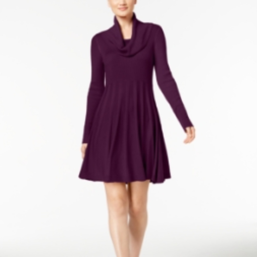 Calvin Klein Women's Ribbed Knit Cowl Sweaterdress